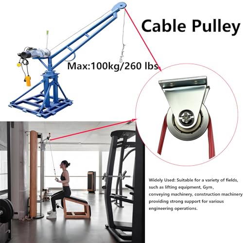 1/8" Cord Small Wire Rope Pulley Block Bearing, 23mm/1inch Wheel Bearings Wire Rope Guide Wheel for Lifting with Bracket, Load 260Lbs (L Bracket) - size: L Bracket