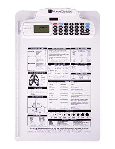 McCoy NurseConsult Nursing Calculator Clipboard with Stopwatch, Alarm, and Real Time Clock