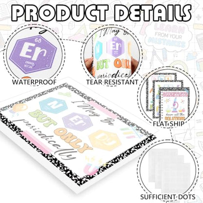 Marspark 18 Pcs Composition Notebook Science Posters for Classroom, Inspirational Science Posters Classroom Decor, Educational Bulletin Board Sets for Elementary Middle High Schools Supplies - style: Science