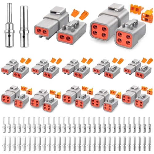 JRready ST6335 Deutsch DTP 2/4 Pin Connector Kit, Size 12 Solid Contacts - size: DTP Kit (106pcs)