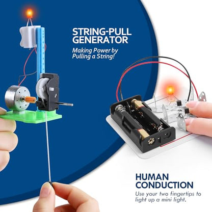 STEM Electric Circuit Kit, Electricity Science Project Light Bulb Experiments for Kids Teens, Electrical Engineering Kits Age 8-12 12-14, Fruit Energy Projects Circuits Experiment
