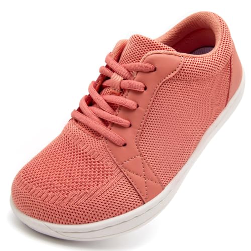 Linenghs Womens Barefoot Shoes Wide Width Toe Box Zero Drop Sneakers - color: C Pink, size: 8.5 Wide