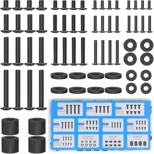 MOUNTUP Universal TV Mounting Hardware Screw Kit with Box - M4 M5 M6 M8 Screws, Spacers & Washers for Most LED LCD OLED 4K TVs, Replacement Screws for TVs/Monitor Mounting up to 80 inches, MU0041