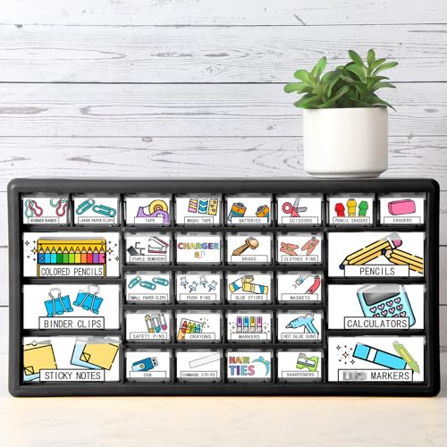 Frienda 84 Pcs 4 Sheet Classroom Toolbox Labels for Teacher,Pastel - style: Pastel
