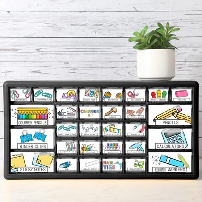 Frienda 84 Pcs 4 Sheet Classroom Toolbox Labels for Teacher,Pastel - style: Pastel
