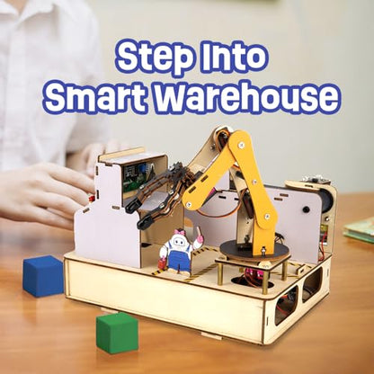 ACEBOTT 3-in-1 ESP32 IoT Control Smart Factory Starter Kit, Electronics Programming Kit Compatible with Arduino Scratch Online Tutorials, School DIY Education Solution Series STEAM Set for Teens 12+ - color: Gold