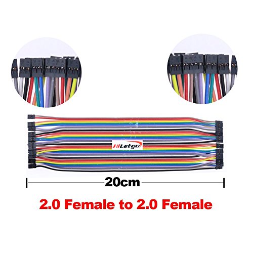 HiLetgo 200pcs/5x40pcs Breadboard Jumper Wires with Male Pin or Female Pin 2.54mm 2.0mm Male Female Pin Mutual Transfer Length 20CM Electronic Jumper Cables Assortment Kit for DIY - size: Small