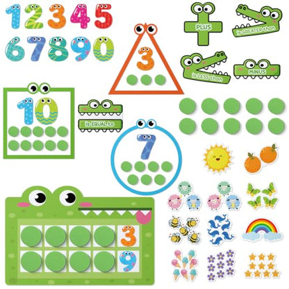40 Pcs Jumbo Magnetic Number and Ten Frames Set for Whiteboard