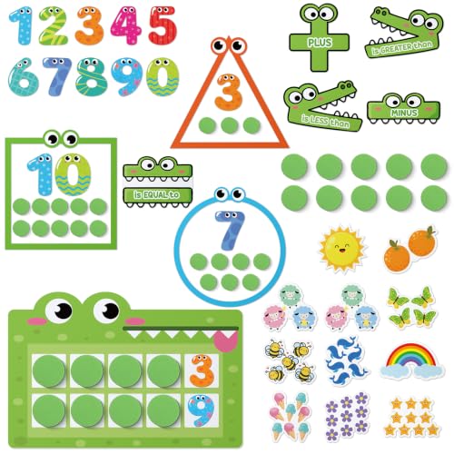 40 Pcs Jumbo Magnetic Number and Ten Frames Set for Whiteboard