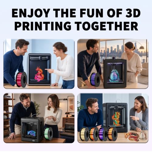 Pre-Dried Silk PLA+ 3D Printer Filament, Shiny Tri-Color PLA+ Filament 1.75mm, Moisture Content <0.3%, Multi Color Change Filament for Most FDM 3D Printers - 1KG Spool (Red Blue Green) - color: Red Blue Green