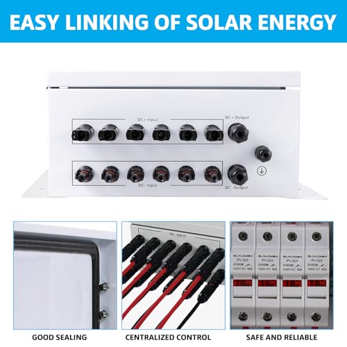 6 String Metal Solar Combiner Box, PV Combiner Box with 20A Rated Current Fuse, Surge Protective Device & 63A Air Circuit Breaker (6 String)