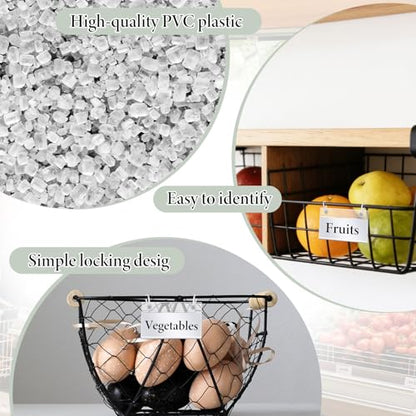 20Pcs Plastic Basket Label Holders Wire Basket Labels