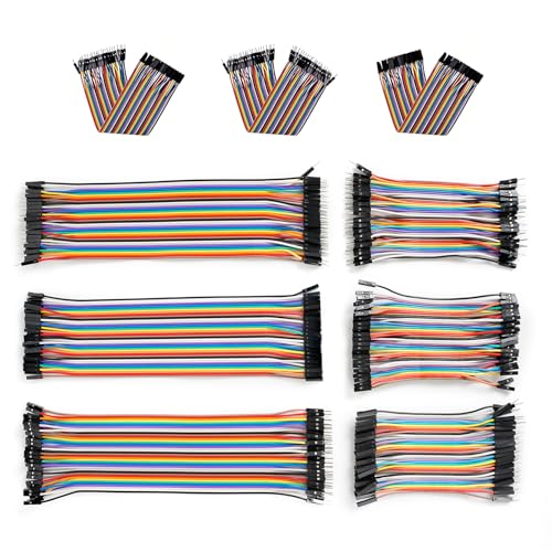20cm+10cm 240pcs Breadboard Jumper Wires, Multicolored Dupont Wire, 40pin Male to Female, M2M F2F Multicolored Breadboard Jumper Cables Kit Compatible with Arduino Projects - size: Dupont Wire Kit(10+20cm)