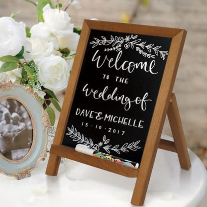 4 THOUGHT Small Tabletop Magnetic Chalkboard Signs 9.5" x 14", Brown - color: Rustic Brown