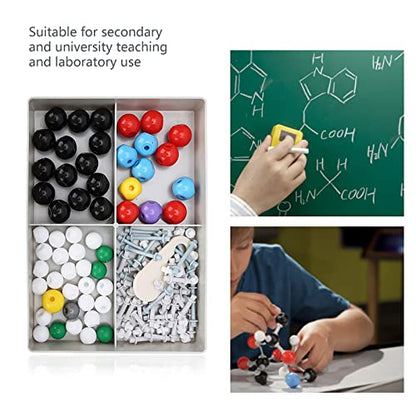XMM 067 Molecular Model Kit Set, 54Pcs Atom Structure Ball and Stick Scale Model, Teaching Aids for Basic and Specialty Chemistry, Safe and Durable Plastic Material, Builds