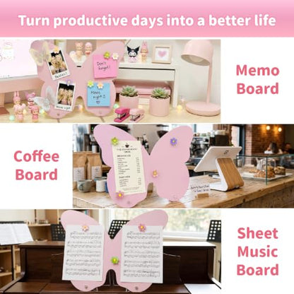 2 Pcs Small Magnetic Board, Cute Magnet Display Stand for Tabletop - color: 2pcs Pink