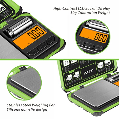 Precision Pocket Scale, 200gx0.01g Jewelry gram Scale, - color: Fluorescent green