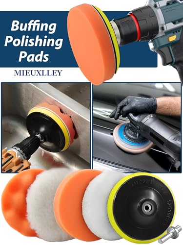 Rubber Eraser Wheel,Decal Sticker Remover Tool Kit with Drill Adapter,Vinyl Adhesive Removal Tool,Razor Blade Scraper,Polishing Pad Wool Buffing Pad