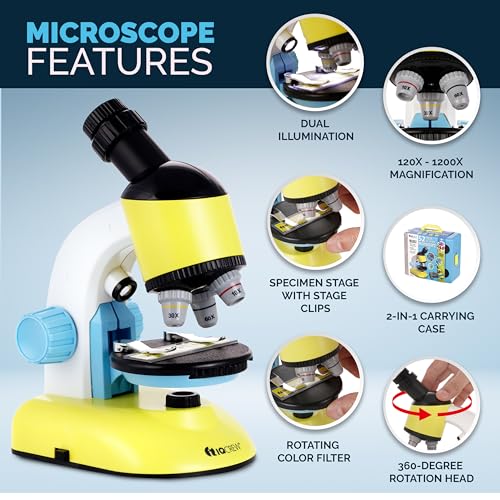 AmScope M44-KT-WM 200X Compound Starter Microscope Kit w/Dual - style: Microscope Kit with Book
