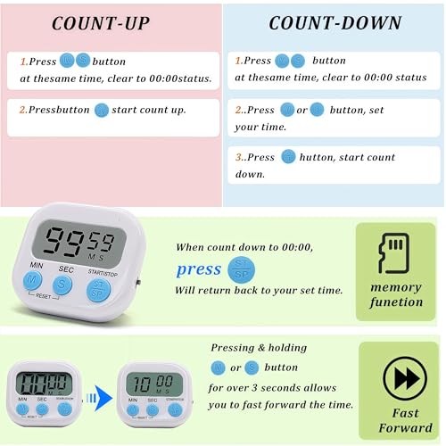 24 Pack Multi-Function Electronic Timer - Kitchen Timer,Magnetic Digital Timers,Big LCD Display, ON/Off Switch,Extensively Use in Cooking,Gym, Meeting, Classroom,Kitchen,Study,Work,Outdoor Activities - size: 24