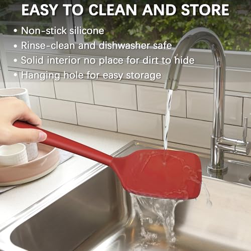 Coukre 2 Pack Silicone Spatula Set,High Heat Resistant, BPA-Free - color: PureRed