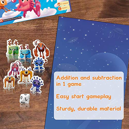 Cloud Hoppers Addition and Subtraction Game - Fun Math Board Game for 6-8 Year Olds, Easy to Play Educational Game for Kids at Home, Perfect STEM Toy Gift for Girls & Boys, Grade 1 & Up - style: Cloud Hoppers