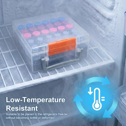 Peptide Case for Fridge and Freezer, 30-Slot Insulin Vial Storage Case (Transparent, Normal) - color: Transparent