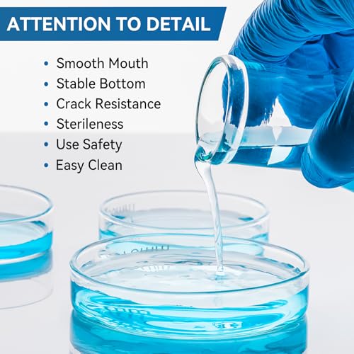 10pcs 90mm Glass Sterile Petri Dishes with Lids - size: 90mm