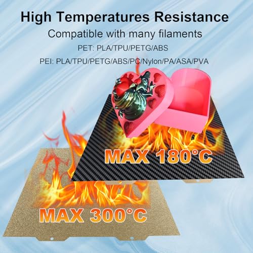 IdeaFormer-3D Flexible PET PEI Build Plate for Bambu Lab A1 Mini, Double Sided Carbon Fiber PET+Textured PEI Spring Steel Sheet 184x184mm for Bambu A1 Mini 3D Printers - color: Smooth PET+Textured PEI