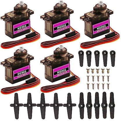 5PCS MG90S 9G Mini Metal Gear Micro Servo for Arduino RC Robot - style: 5PCS MG90S