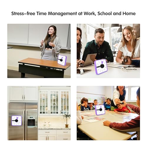 TWENTY5 SEVEN 7.5-Inch Visual Timer, Battery-Free 60-Minute Countdown Clock - color: Purple