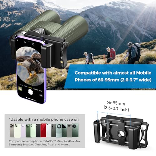 APEXEL 360° Universal Digiscoping Phone Adapter with Bluetooth Remote