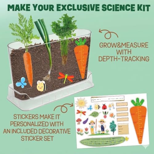 Root Viewer Kit for Kids Gardening Set with Fun Stickers & Storybook, Science STEM Toys & Craft Planting Kits for Ages 4-12 Birthday Gifts for Girls & Boys 4 5 6 7 8 Year Old