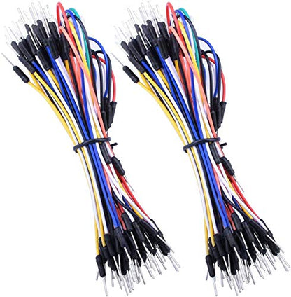 HiLetgo Pack of 3 Set 65pcs Assorted Multicoloured Solderless Wires Flexible Breadboard Jumper Wires Male to Male