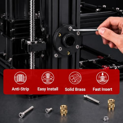 M5 Heat Set Insert Kit 261PCS Threaded Inserts 60W Soldering Iron, Heat Insert Tips, Nuts & Screws, Threaded Insert Installation Tool Set with Stand and Tweezers for 3D Printing - size: M5