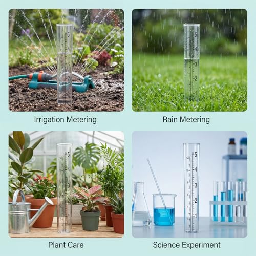 2PCS 5in Rain Gauge Replacement Tube, Dual-Scale Rain Gauge Tubes