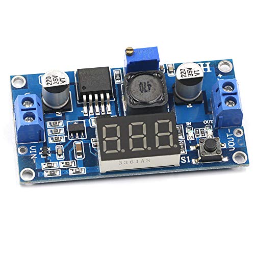 2 Pack LM2596 Buck Converter, Switching Regulator Module DC to DC Voltage Step Down Synchronous Adjustable 36V 24V to 12V 5V DIY LM2596S Power Supply Stabilizer Circuit with LED Display