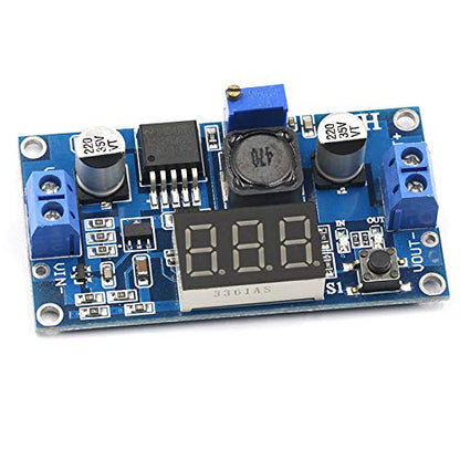 2 Pack LM2596 Buck Converter, Switching Regulator Module DC to DC Voltage Step Down Synchronous Adjustable 36V 24V to 12V 5V DIY LM2596S Power Supply Stabilizer Circuit with LED Display