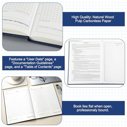 Motiskyy 2 Pack Engineering Notebook 8" x 10" Engineer Graph Paper Notebook