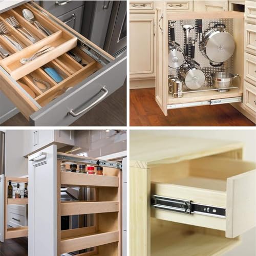 LONTAN 6 Pairs 14 Inch Soft Close Drawer Slides Heavy Duty 100lb Capacity - size: 14 Inch