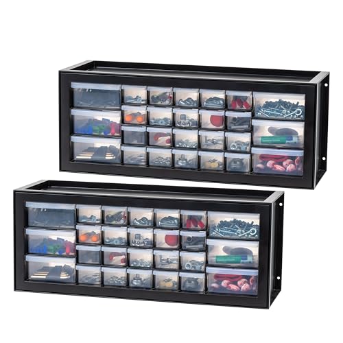 IRIS USA 26-Drawer Teacher Toolbox, 2 Pack, Craft Storage Drawers, Black - color: Black, size: 26 Drawer - 2 Pack