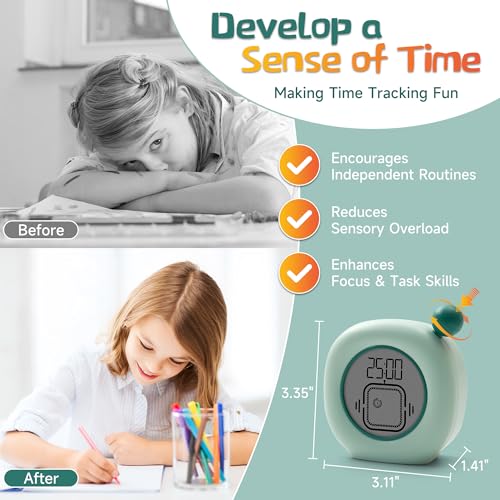 VEWINGL Visual Timer with Count Up & Countdown for Study, Work & Kitchen - color: Green