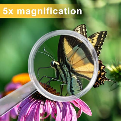 40 Pack 5X Plastic Mini Handheld Magnifying Glasses