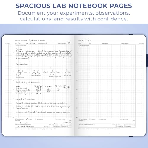 Clever Fox Laboratory Notebook, Lab Notebook, Chemistry Research, Dark Blue - color: Dark Blue