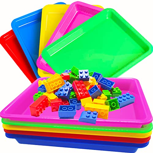10 Pack Activity Plastic Art Tray,Colorful Arts and Crafts Organizer Tray,Multicolor Serving Organizer Tray for DIY Projects,Painting,Beads,Home,School - size: 11 x 8.3 x 1.2 inch