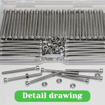 140 Pcs M3 x 35mm Socket Head Cap Screws Metric, Allen Socket Drive, 304 Stainless Steel, Full Thread, Bright Finish, Machine Thread - size: M3 x 35-140Pcs