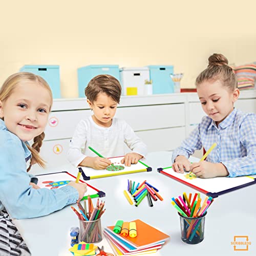 ScribbleDo 10 Pack Magnetic Dry Erase Board for Kids Whiteboard 9”x12” Includes White Board for Writing Learning & Drawing Art Educational Kids Toy