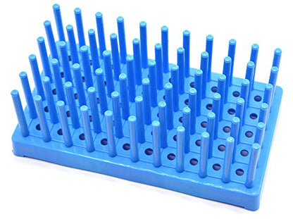 EISCO (Pack of 2) Blue Plastic Peg Drying Rack Holds 50 16mm Test Tubes