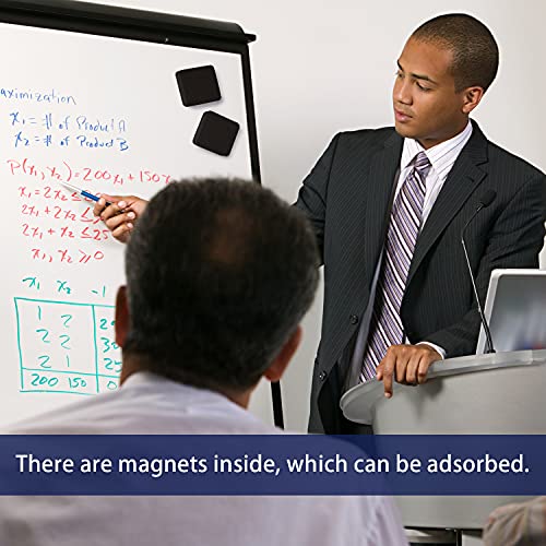 Favourde 48 Pack Magnetic Whiteboard Dry Erase Erasers for Classroom School - color: Black