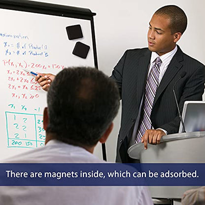 Favourde 48 Pack Magnetic Whiteboard Dry Erase Erasers for Classroom School - color: Black